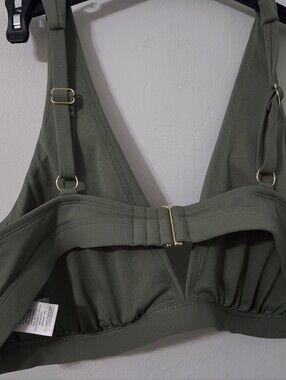 Time and Tru | Swim | Time And Tru Ribbed Plunge Neck Triangle Swim Top ...